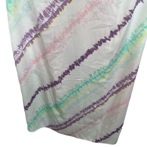 Lane Bryant White/Purple Multi Wave Tie-Dye V-Neck Cami Slip Midi Dress Size 18 - Picture 5 of 11